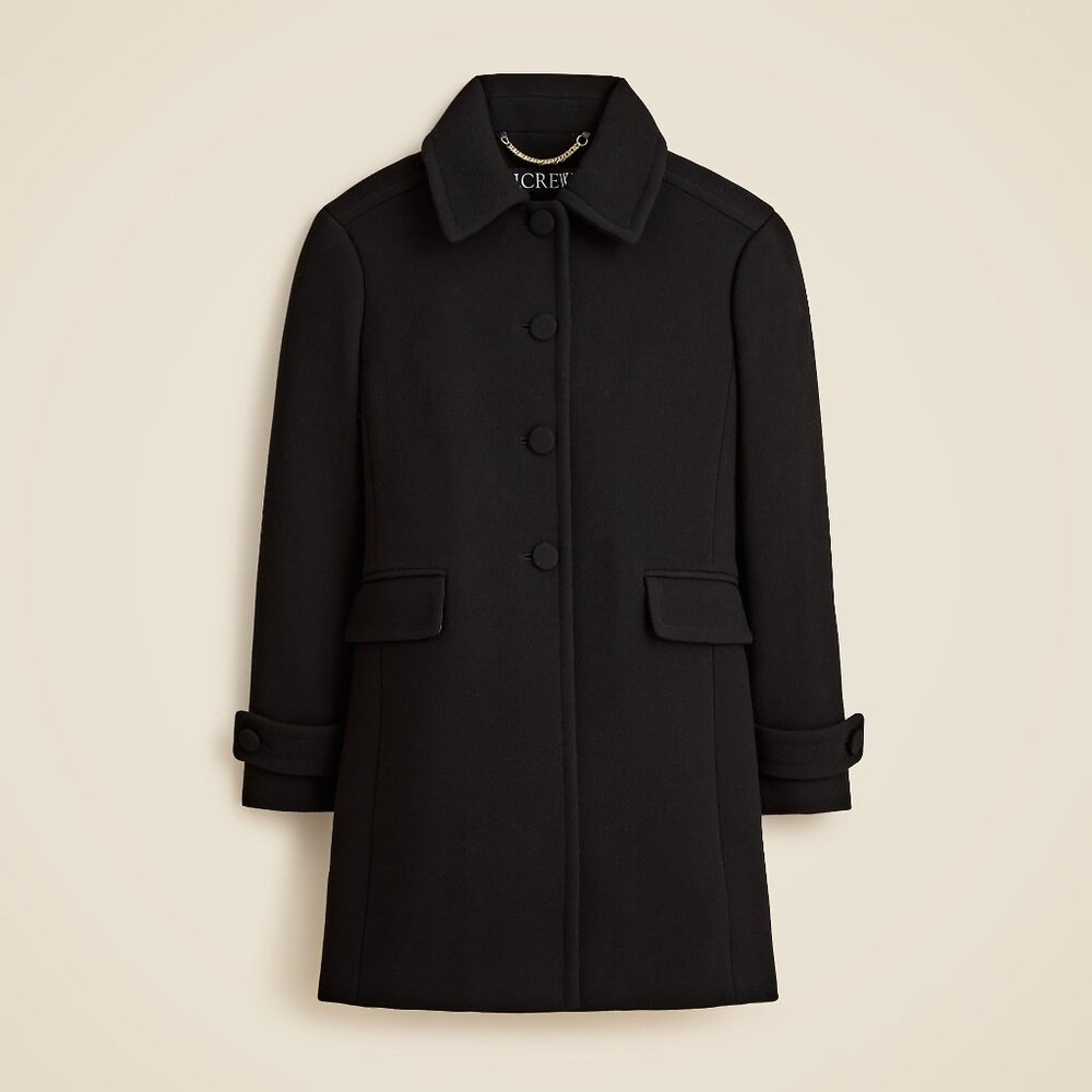 J. Crew Women's Black Salon Coat in Italian Double-Cloth Style CN075 Size 8 NEW - Picture 1 of 7
